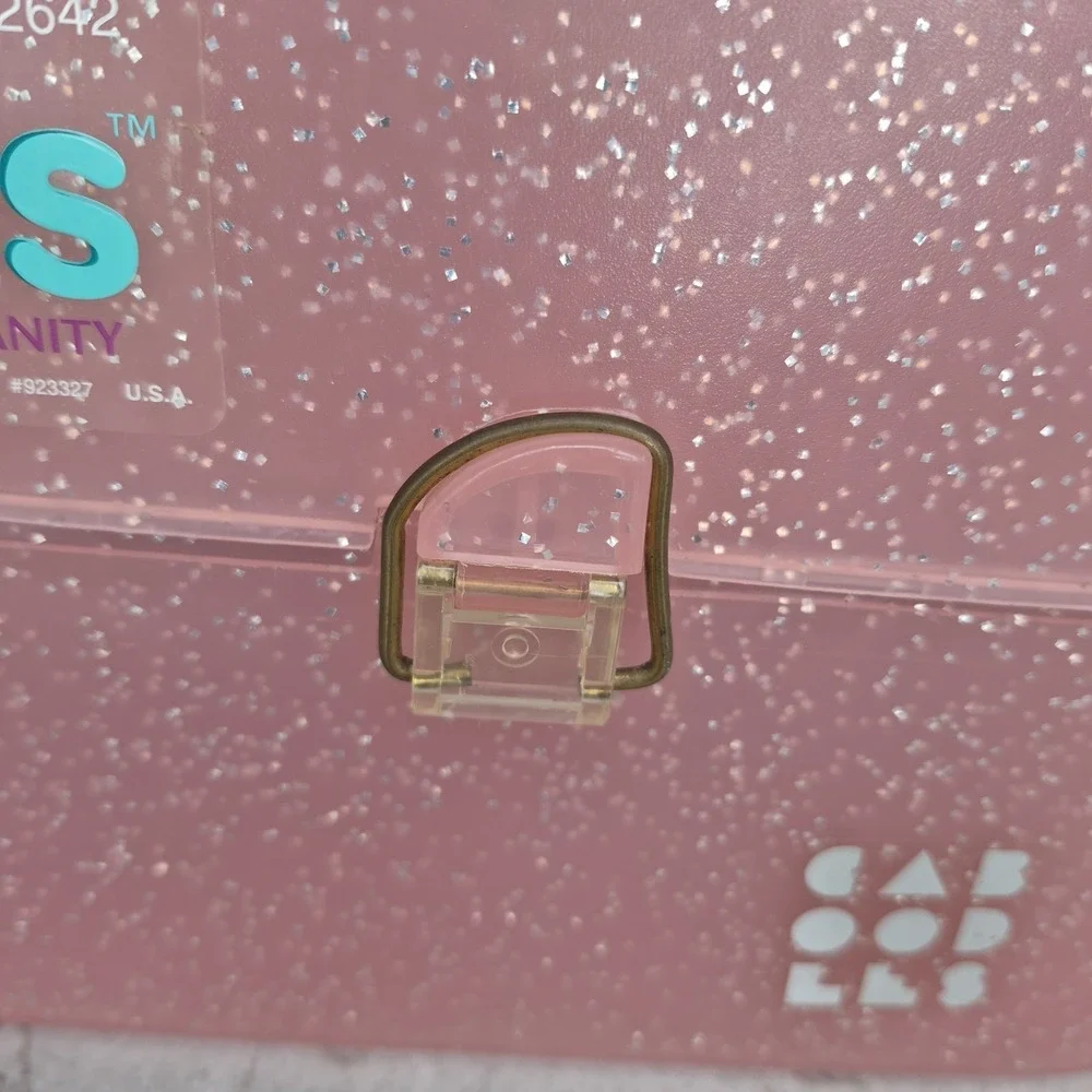Rare Vtg Caboodles Jellies Large  Model 2642 Pink‎ Organizer Vanity Makeup Case